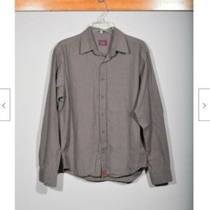 Untuckit 100% Cotton Gray Chambray Casual Button Up Dress Shirt Sz M